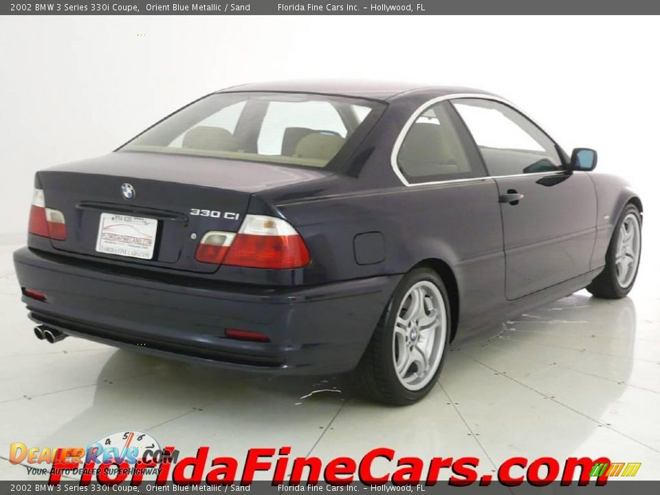 2002 BMW 3 Series 330i Coupe Orient Blue Metallic / Sand Photo #2