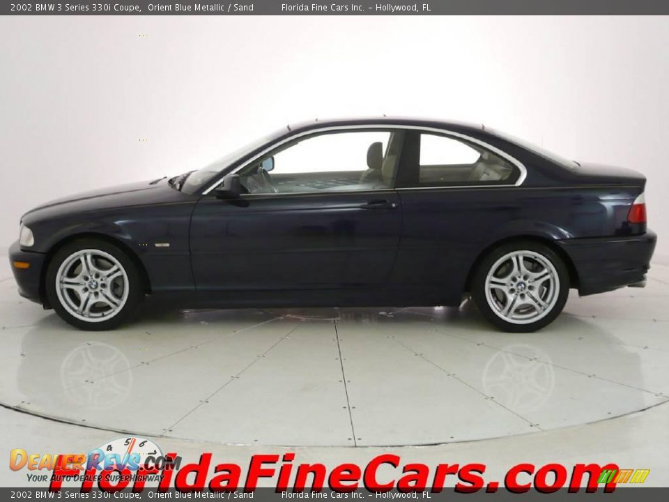 2002 BMW 3 Series 330i Coupe Orient Blue Metallic / Sand Photo #3