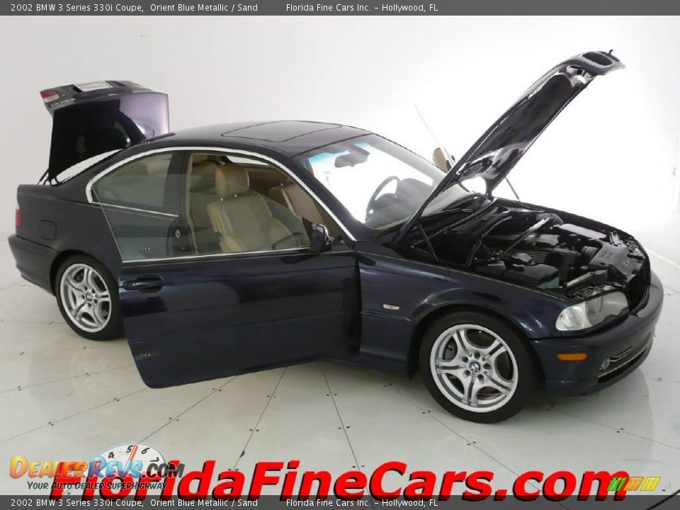 2002 BMW 3 Series 330i Coupe Orient Blue Metallic / Sand Photo #7