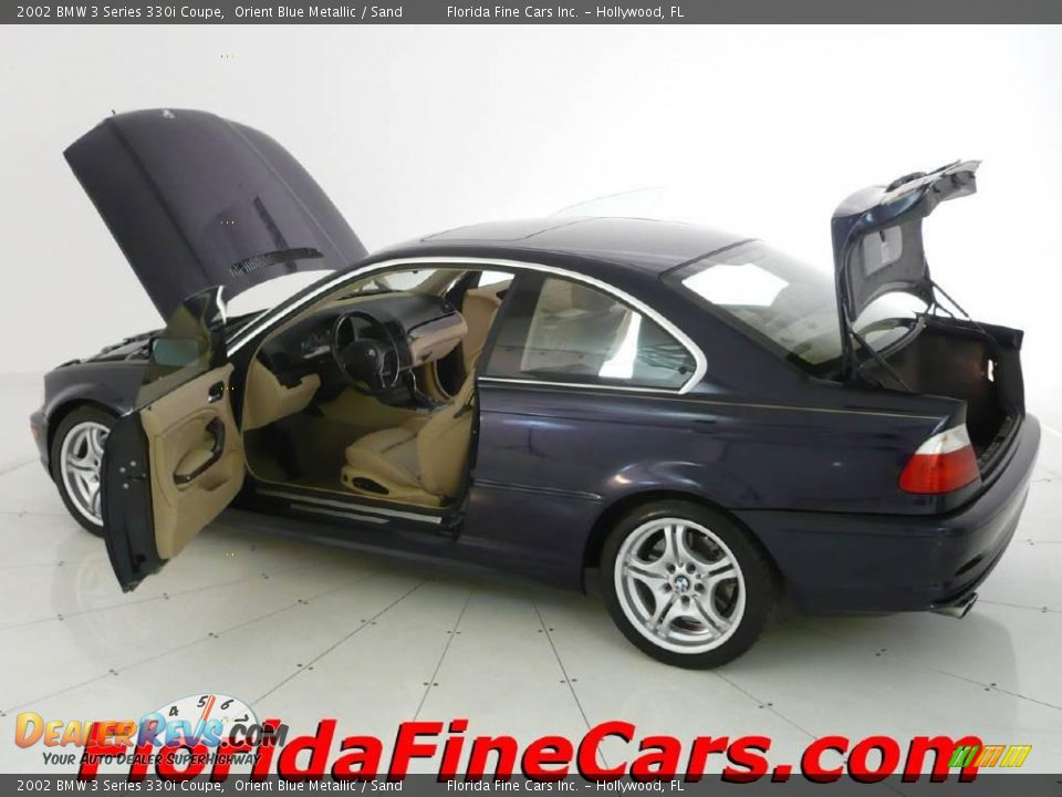 2002 BMW 3 Series 330i Coupe Orient Blue Metallic / Sand Photo #8