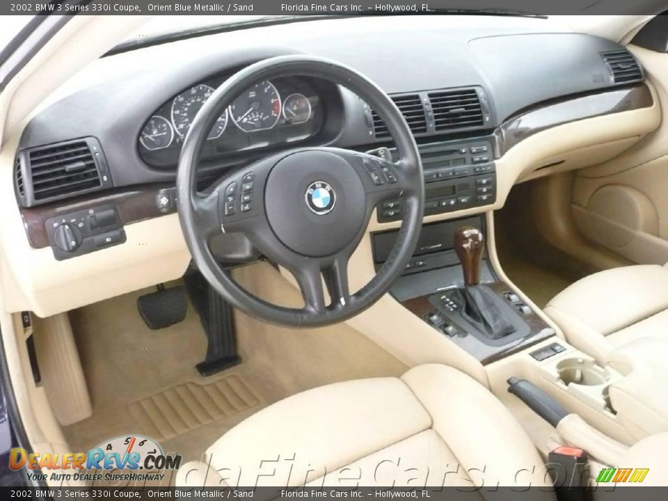 2002 BMW 3 Series 330i Coupe Orient Blue Metallic / Sand Photo #12