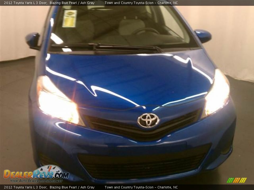 2012 Toyota Yaris L 3 Door Blazing Blue Pearl / Ash Gray Photo #2