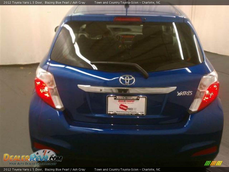 2012 Toyota Yaris L 3 Door Blazing Blue Pearl / Ash Gray Photo #3
