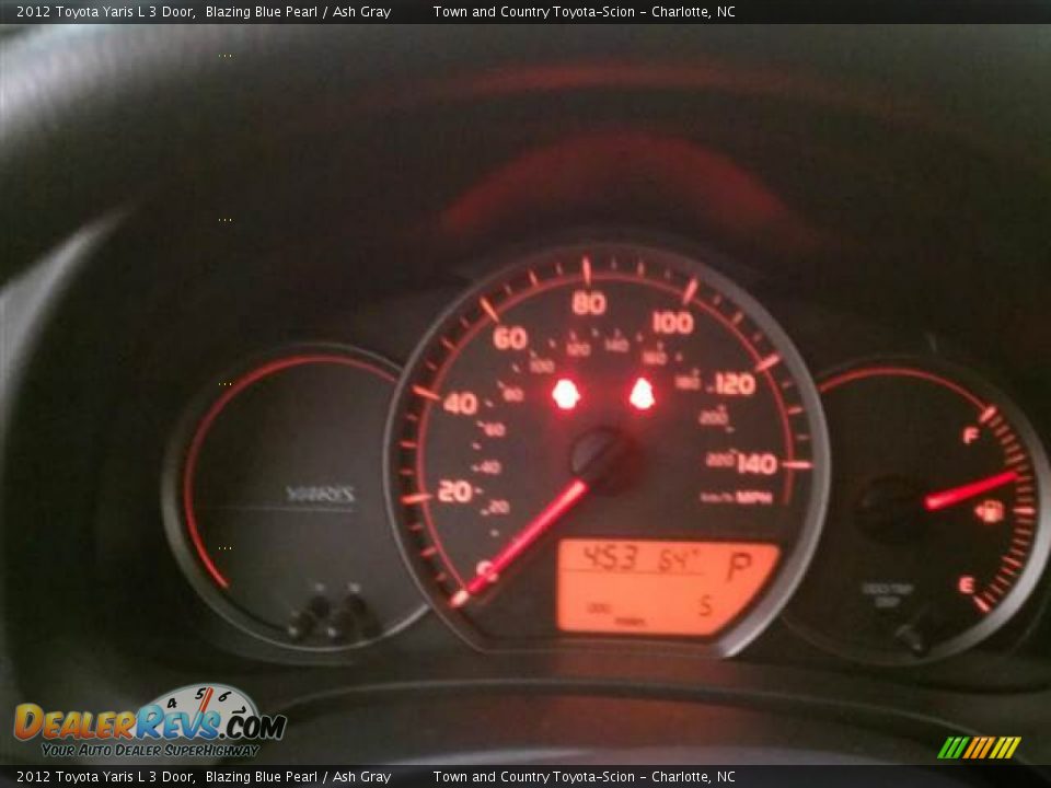 2012 Toyota Yaris L 3 Door Blazing Blue Pearl / Ash Gray Photo #8