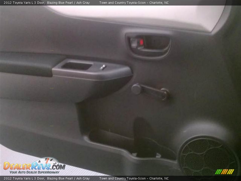 2012 Toyota Yaris L 3 Door Blazing Blue Pearl / Ash Gray Photo #9