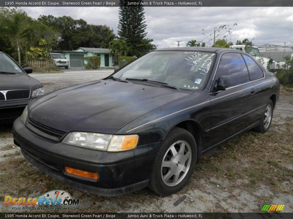 1995 Honda Accord EX Coupe Sherwood Green Pearl / Beige Photo #2