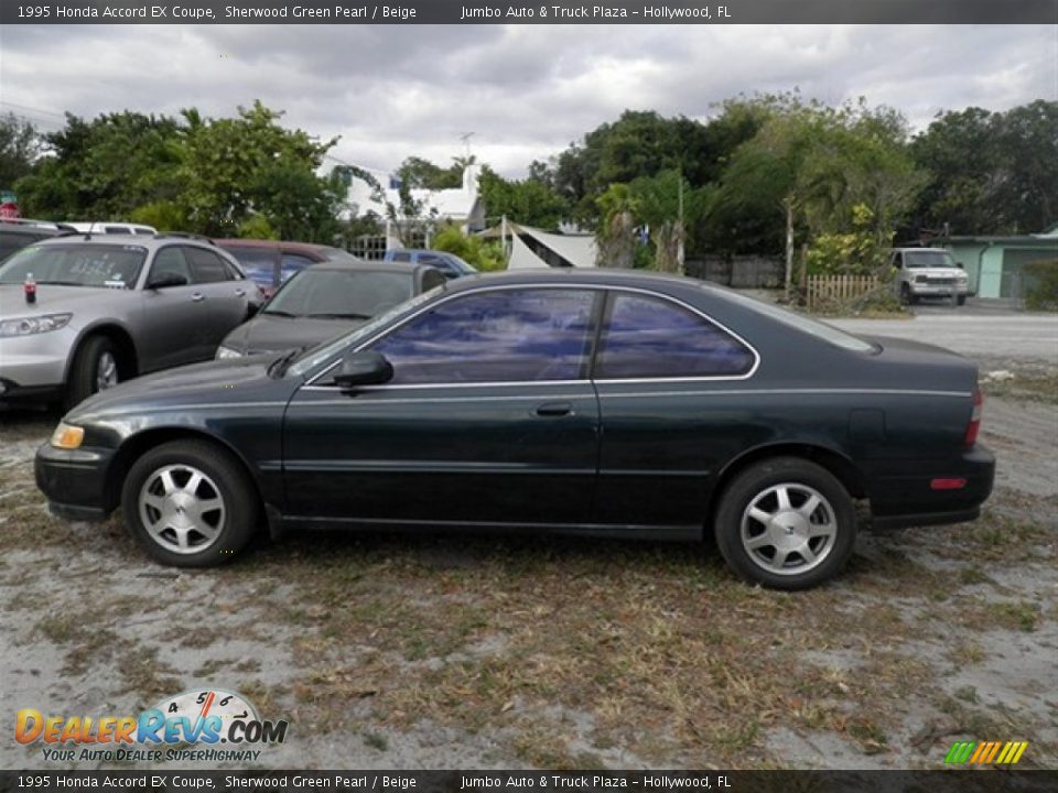 1995 Honda Accord EX Coupe Sherwood Green Pearl / Beige Photo #3