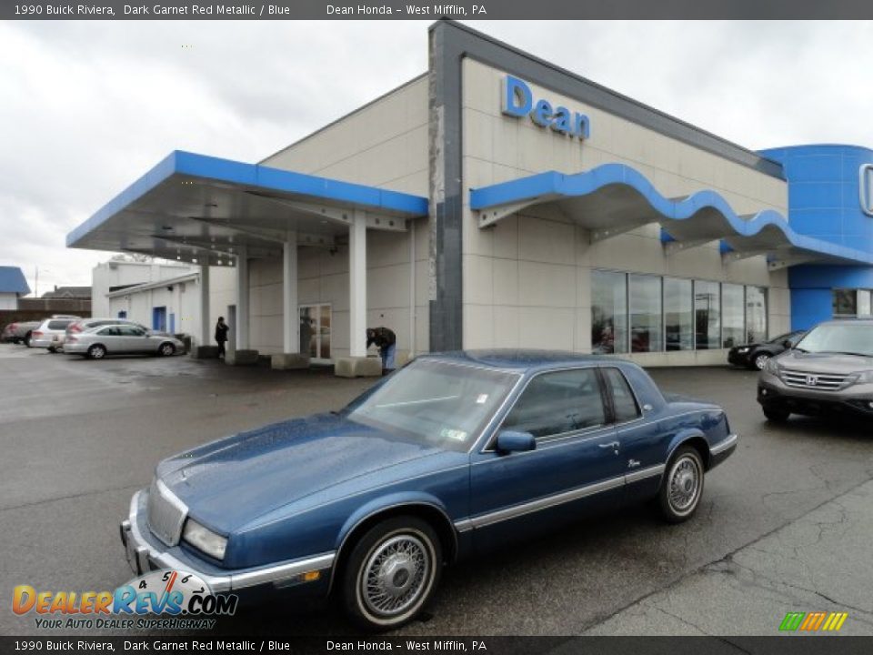 1990 Buick Riviera Dark Garnet Red Metallic / Blue Photo #1