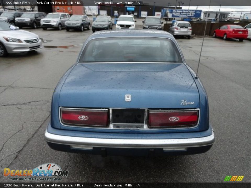 1990 Buick Riviera Dark Garnet Red Metallic / Blue Photo #4