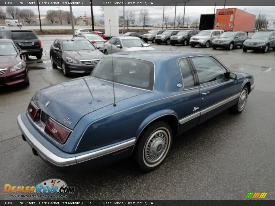 1990 Buick Riviera Dark Garnet Red Metallic / Blue Photo #5
