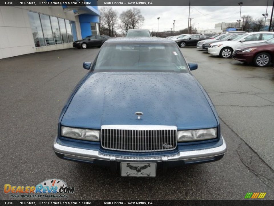 1990 Buick Riviera Dark Garnet Red Metallic / Blue Photo #8