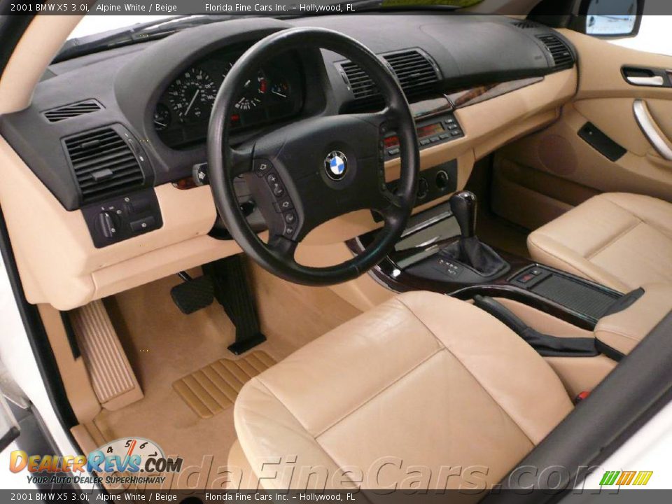 2001 BMW X5 3.0i Alpine White / Beige Photo #12