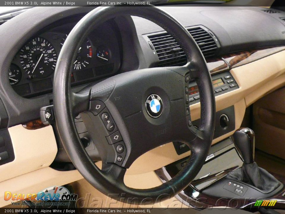 2001 BMW X5 3.0i Alpine White / Beige Photo #17
