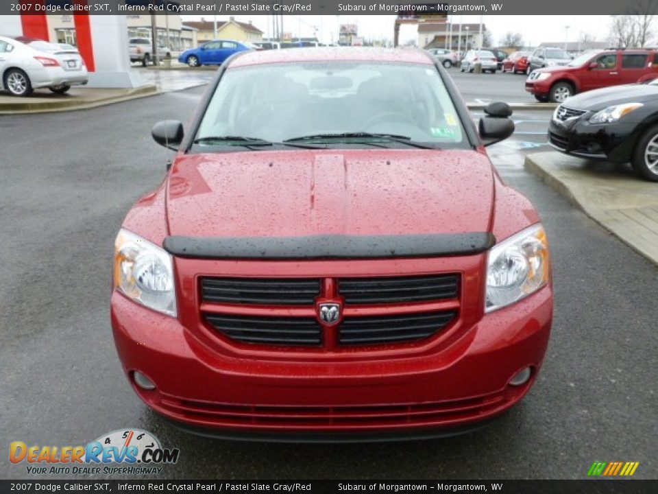 2007 Dodge Caliber SXT Inferno Red Crystal Pearl / Pastel Slate Gray/Red Photo #2