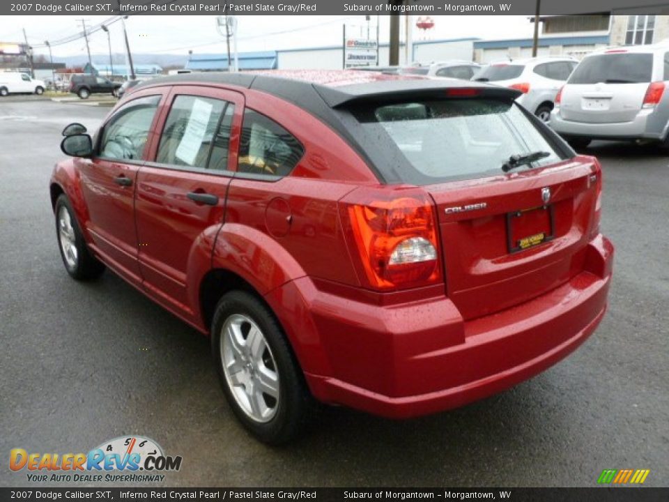 2007 Dodge Caliber SXT Inferno Red Crystal Pearl / Pastel Slate Gray/Red Photo #9