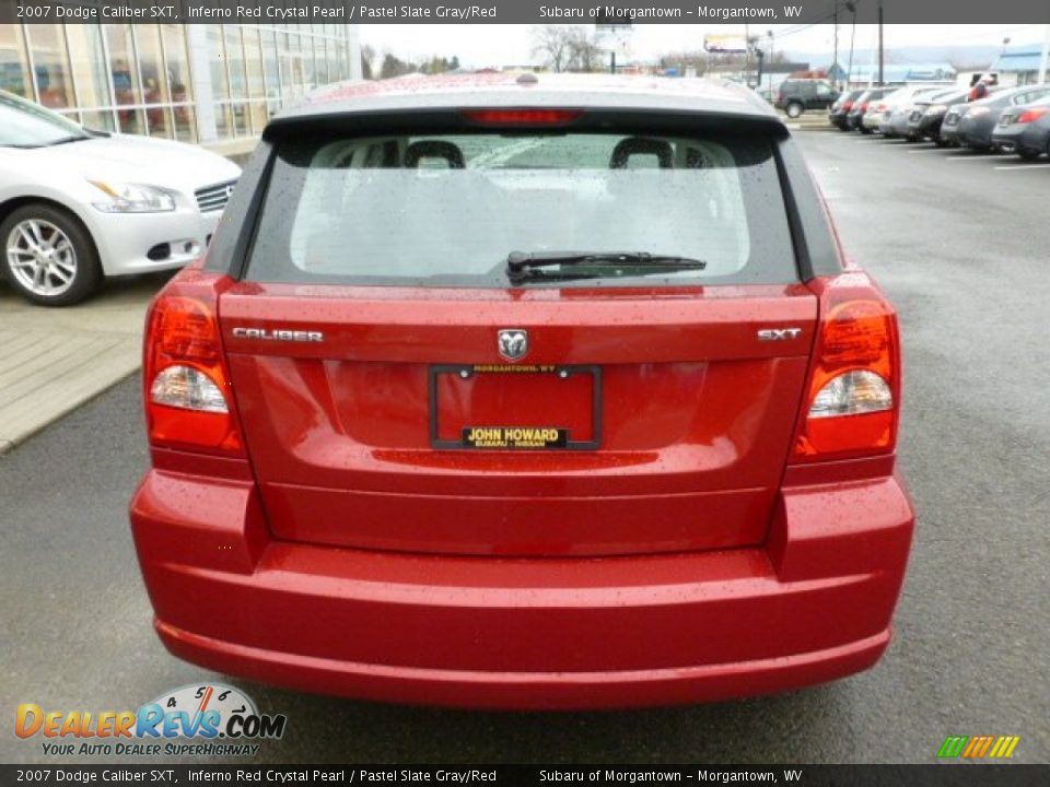 2007 Dodge Caliber SXT Inferno Red Crystal Pearl / Pastel Slate Gray/Red Photo #10
