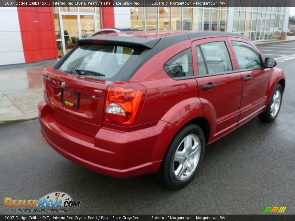 2007 Dodge Caliber SXT Inferno Red Crystal Pearl / Pastel Slate Gray/Red Photo #11