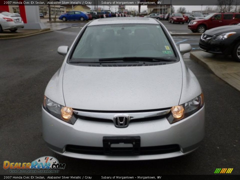 2007 Honda Civic EX Sedan Alabaster Silver Metallic / Gray Photo #2