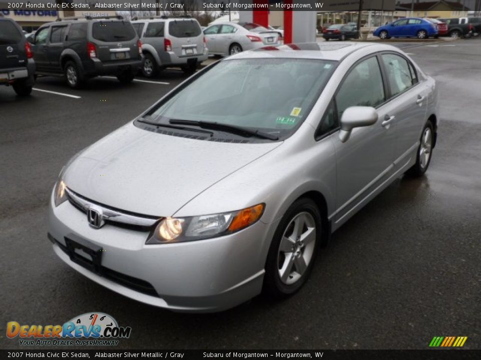 2007 Honda Civic EX Sedan Alabaster Silver Metallic / Gray Photo #7