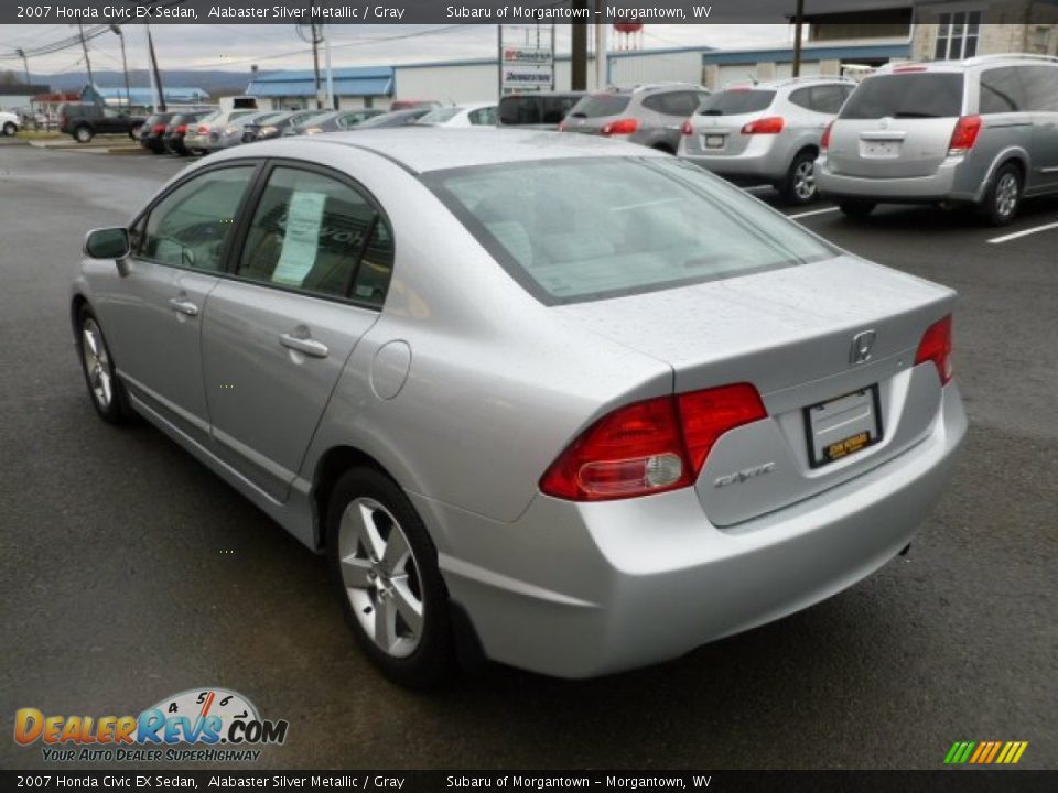 2007 Honda Civic EX Sedan Alabaster Silver Metallic / Gray Photo #9