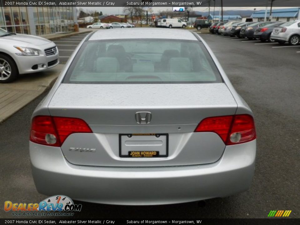 2007 Honda Civic EX Sedan Alabaster Silver Metallic / Gray Photo #10