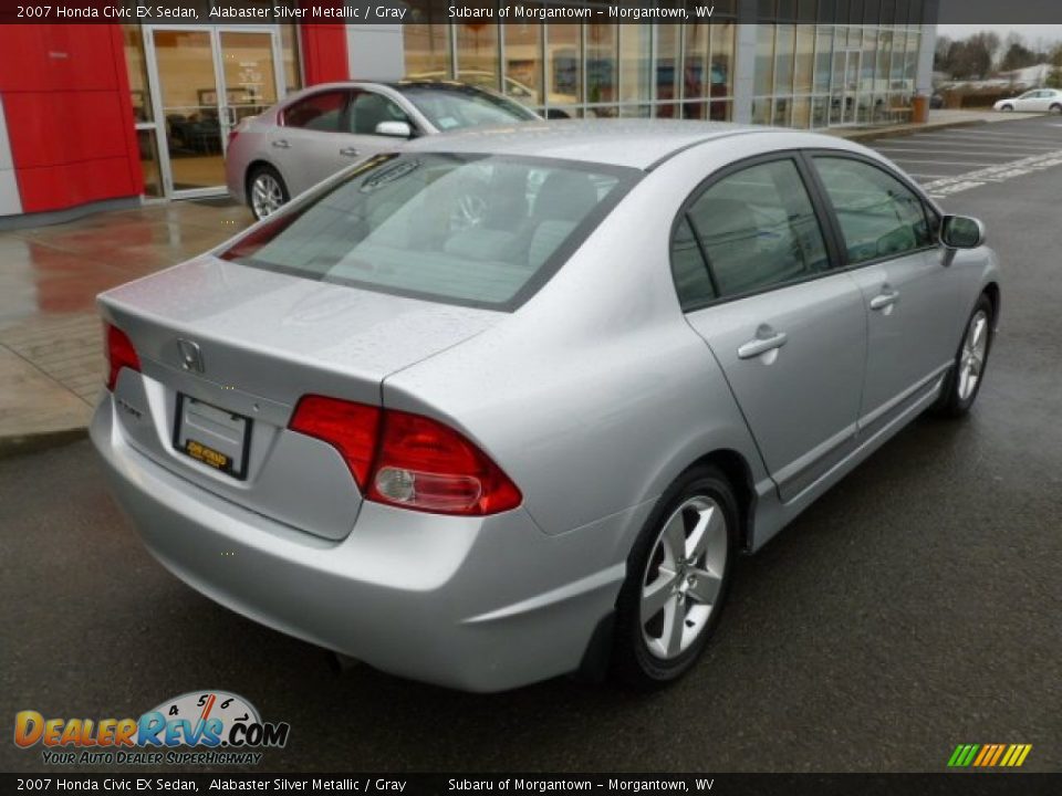 2007 Honda Civic EX Sedan Alabaster Silver Metallic / Gray Photo #11