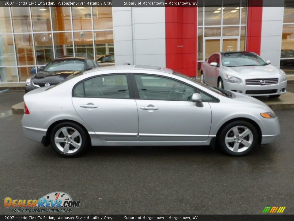 2007 Honda Civic EX Sedan Alabaster Silver Metallic / Gray Photo #12