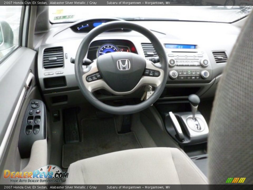 Gray Interior 2007 Honda Civic Ex Sedan Photo 15