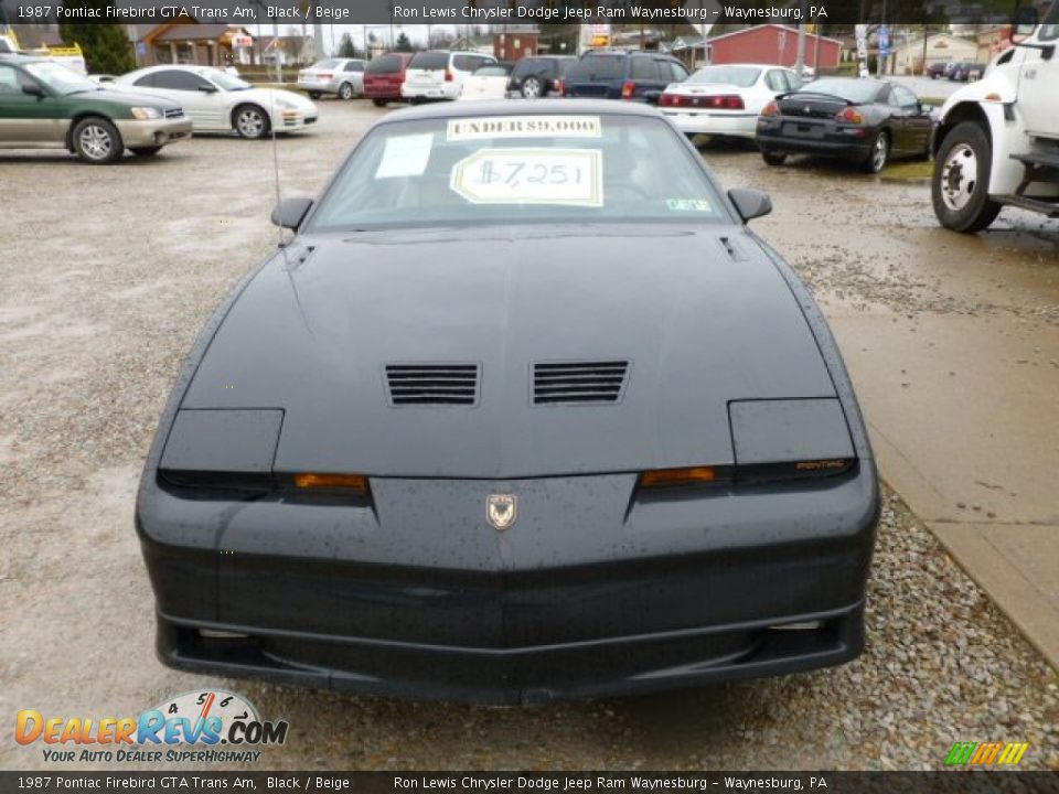 1987 Pontiac Firebird GTA Trans Am Black / Beige Photo #8