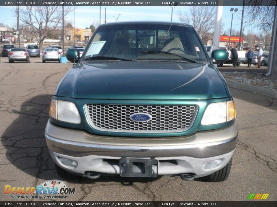 1999 Ford F150 XLT Extended Cab 4x4 Amazon Green Metallic / Medium Prairie Tan Photo #3