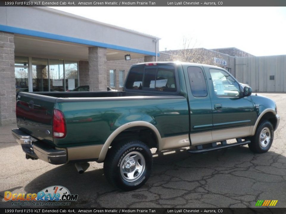 1999 Ford F150 XLT Extended Cab 4x4 Amazon Green Metallic / Medium Prairie Tan Photo #6