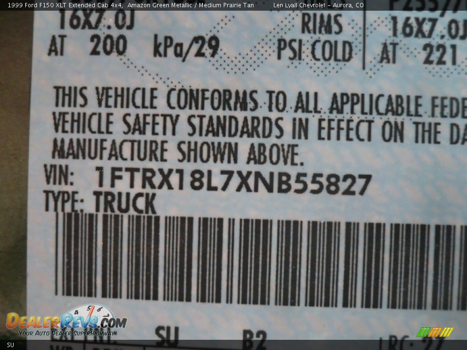 Ford Color Code SU Amazon Green Metallic