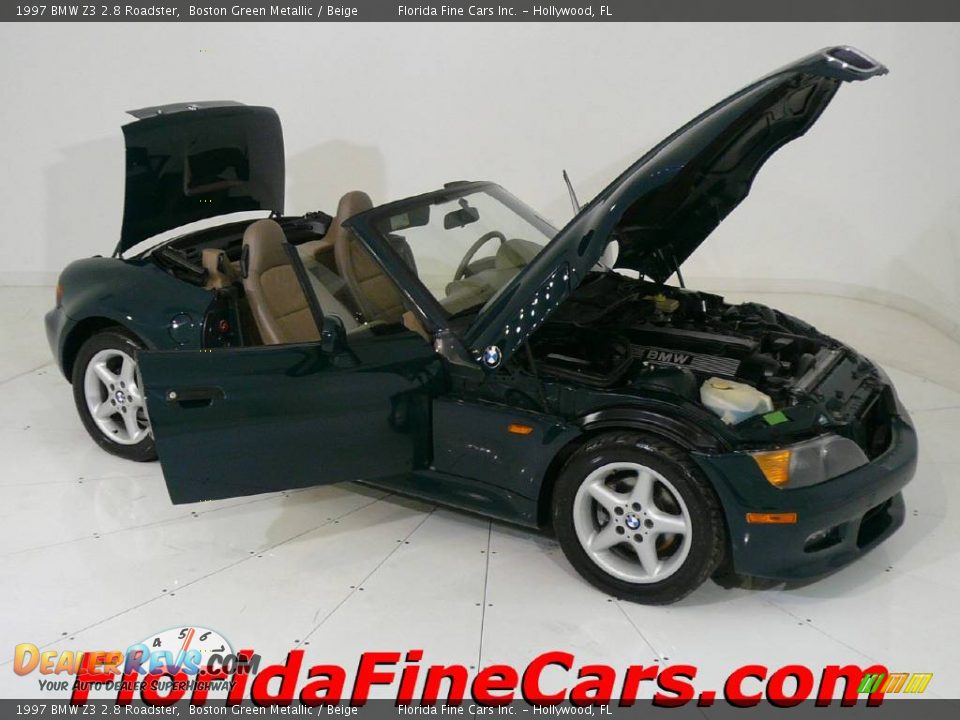 1997 BMW Z3 2.8 Roadster Boston Green Metallic / Beige Photo #8