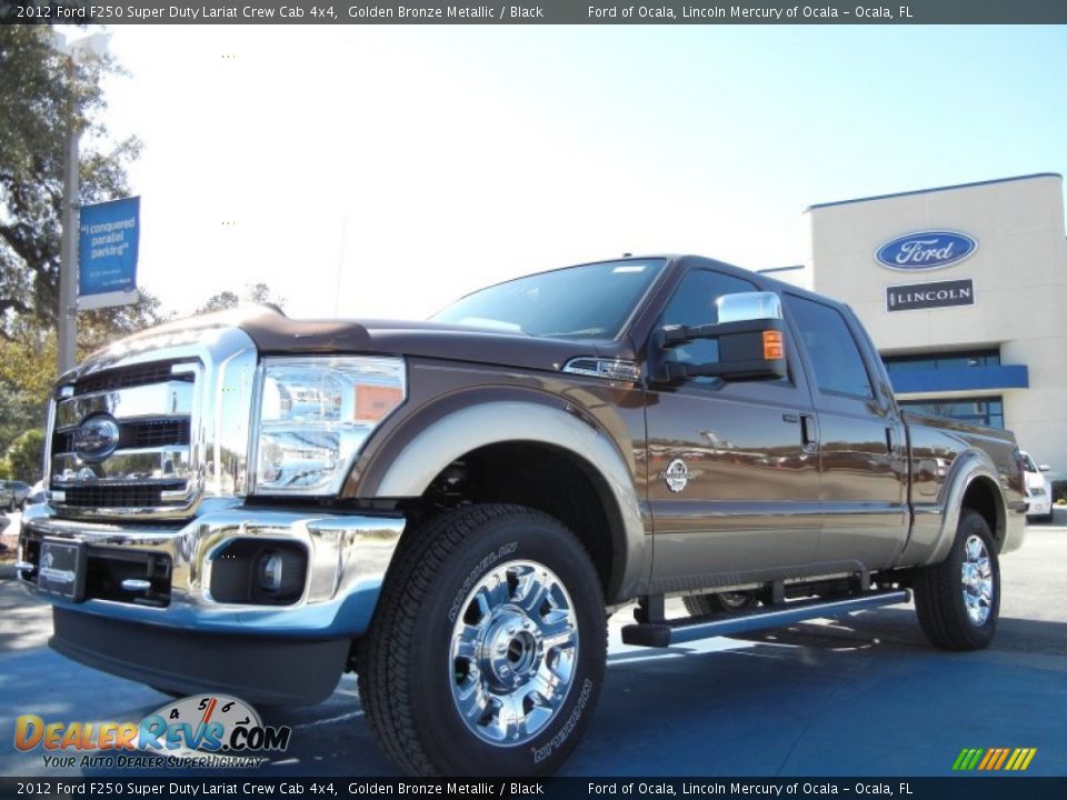 2012 Ford F250 Super Duty Lariat Crew Cab 4x4 Golden Bronze Metallic / Black Photo #1