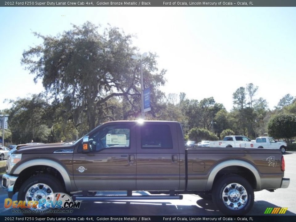 2012 Ford F250 Super Duty Lariat Crew Cab 4x4 Golden Bronze Metallic / Black Photo #2
