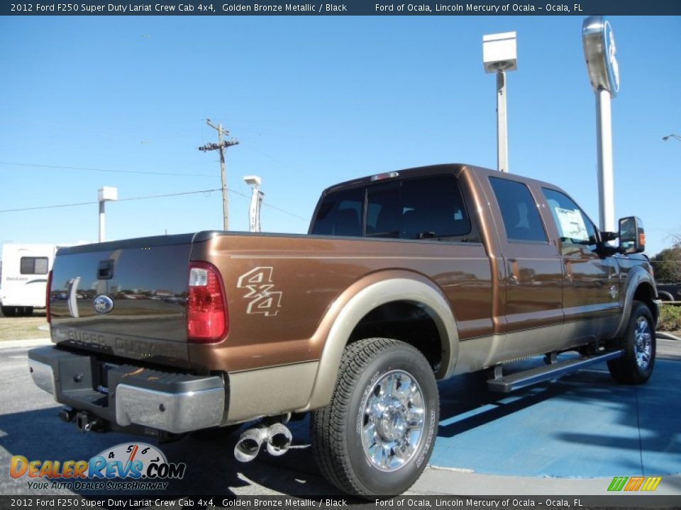 2012 Ford F250 Super Duty Lariat Crew Cab 4x4 Golden Bronze Metallic / Black Photo #3