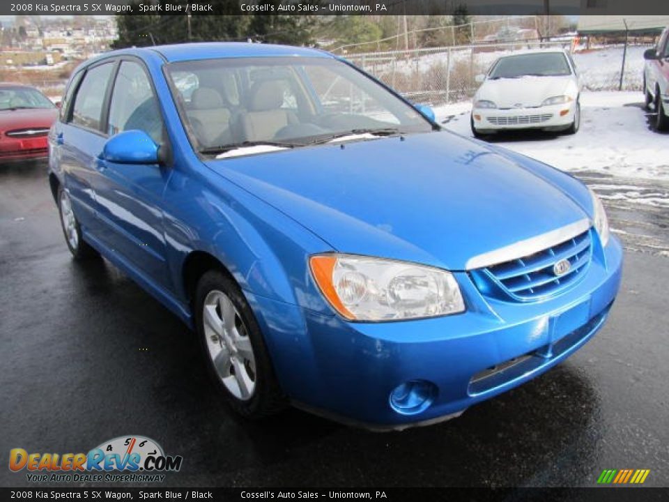 2008 Kia Spectra 5 SX Wagon Spark Blue / Black Photo #6