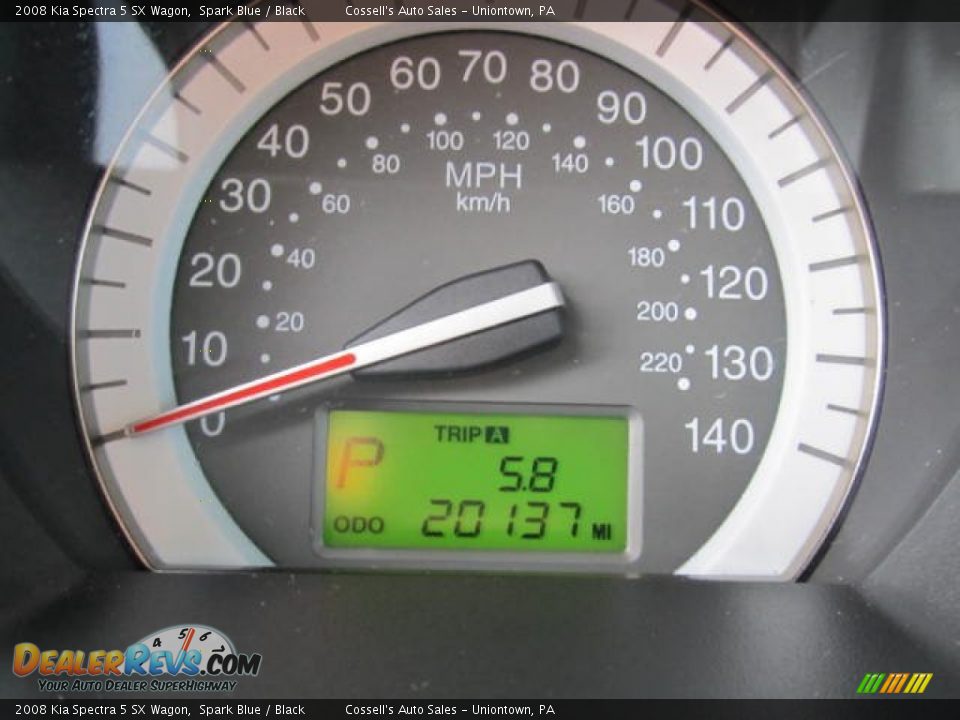 2008 Kia Spectra 5 SX Wagon Spark Blue / Black Photo #15