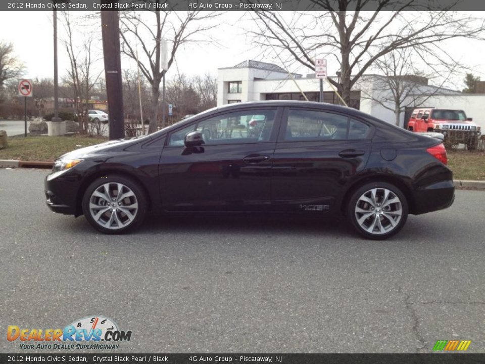 2012 Honda Civic Si Sedan Crystal Black Pearl / Black Photo #2