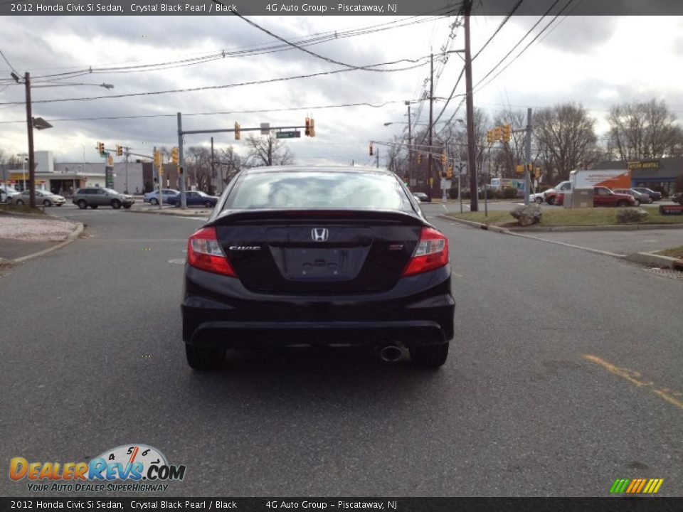 2012 Honda Civic Si Sedan Crystal Black Pearl / Black Photo #5