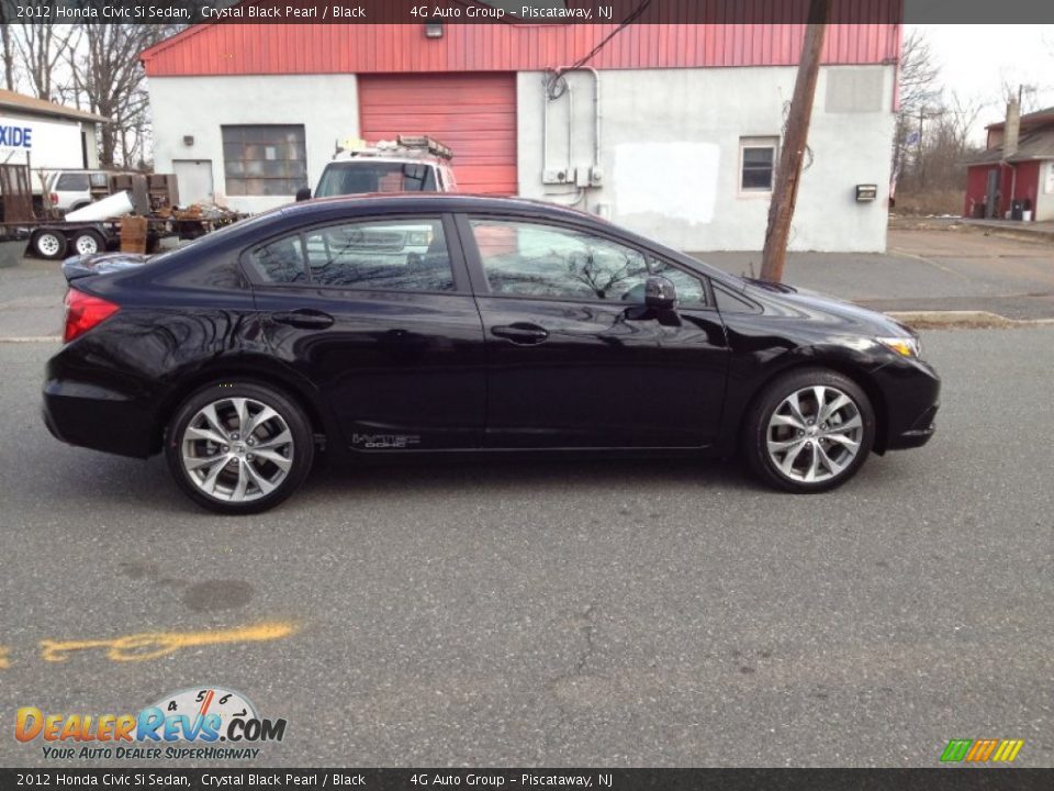 2012 Honda Civic Si Sedan Crystal Black Pearl / Black Photo #7