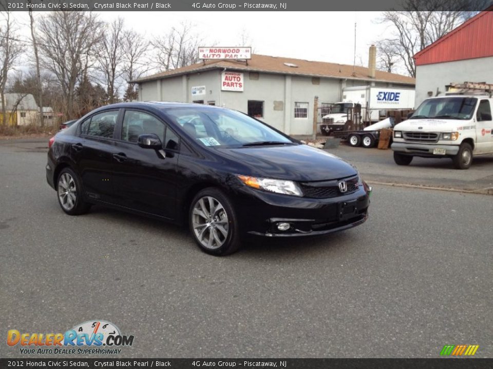 2012 Honda Civic Si Sedan Crystal Black Pearl / Black Photo #8