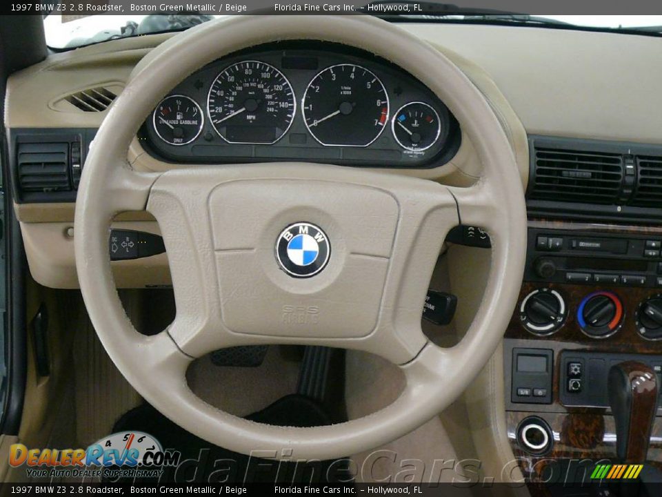 1997 BMW Z3 2.8 Roadster Boston Green Metallic / Beige Photo #16