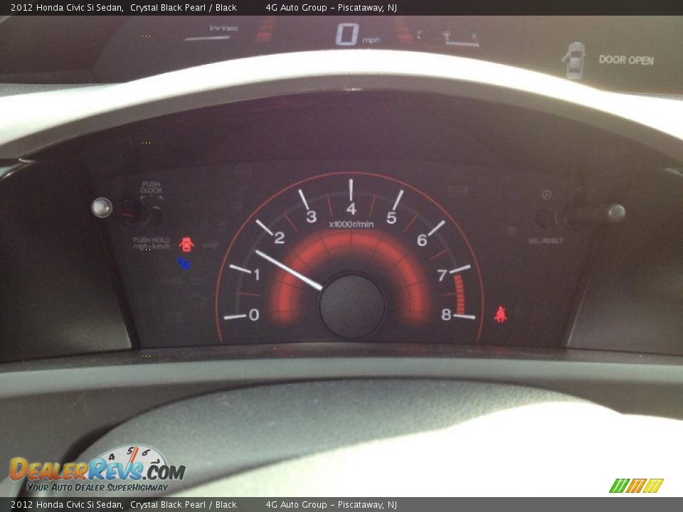 2012 Honda Civic Si Sedan Crystal Black Pearl / Black Photo #25
