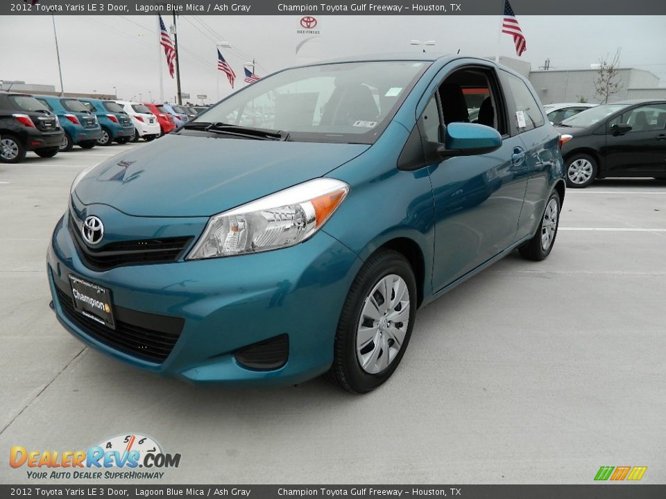 2012 Toyota Yaris LE 3 Door Lagoon Blue Mica / Ash Gray Photo #1