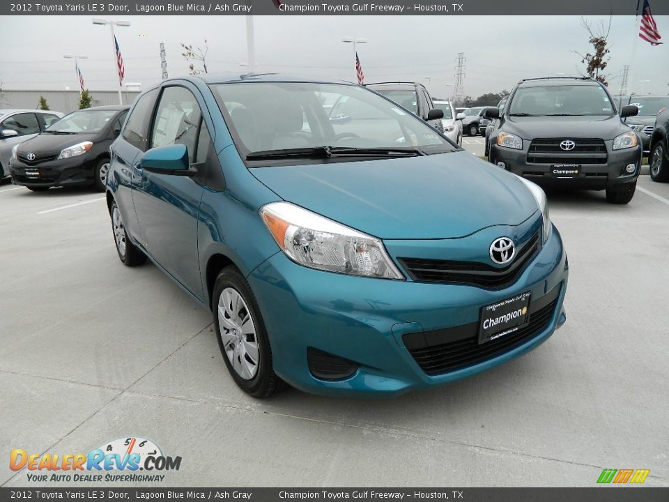 2012 Toyota Yaris LE 3 Door Lagoon Blue Mica / Ash Gray Photo #3