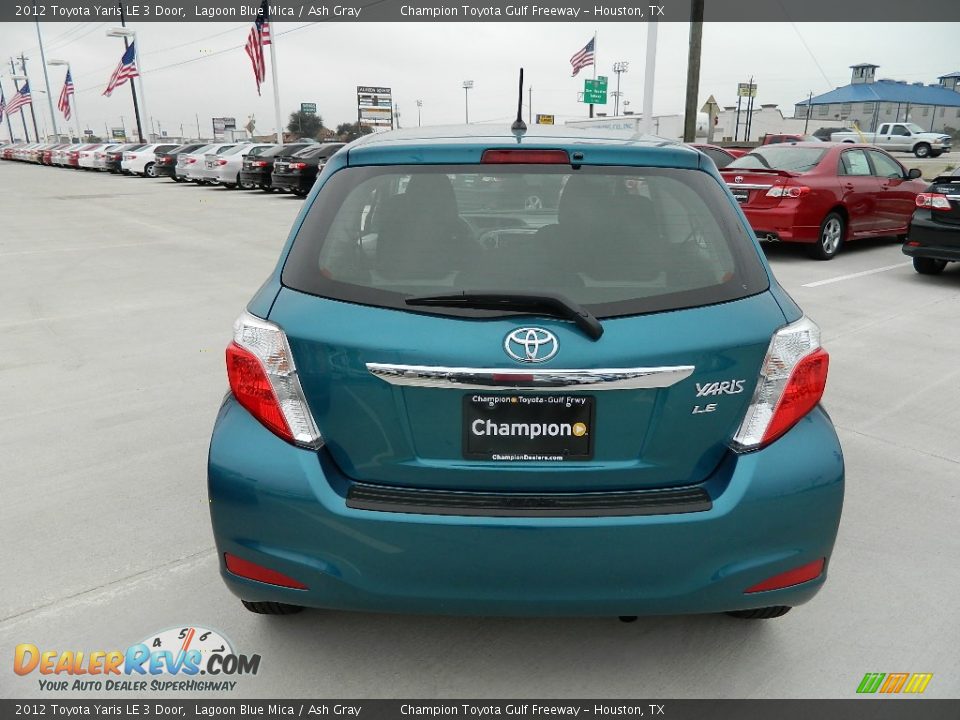 2012 Toyota Yaris LE 3 Door Lagoon Blue Mica / Ash Gray Photo #6