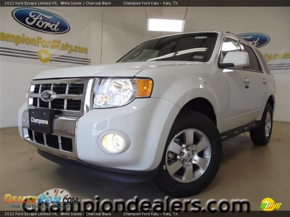 2012 Ford Escape Limited V6 White Suede / Charcoal Black Photo #1