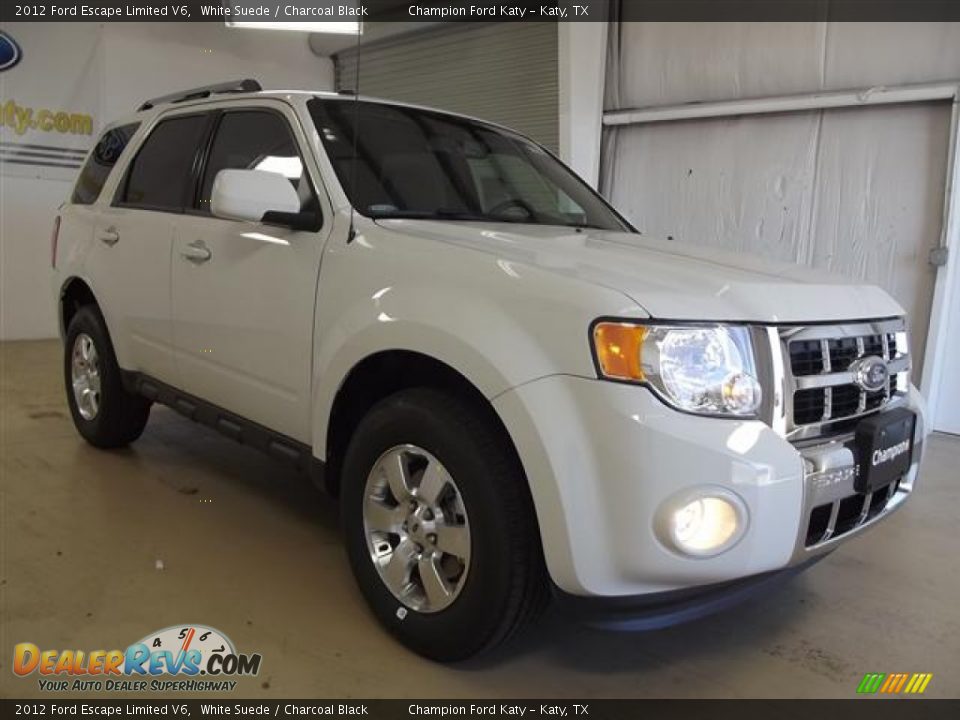 2012 Ford Escape Limited V6 White Suede / Charcoal Black Photo #3