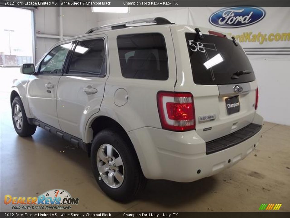 2012 Ford Escape Limited V6 White Suede / Charcoal Black Photo #6